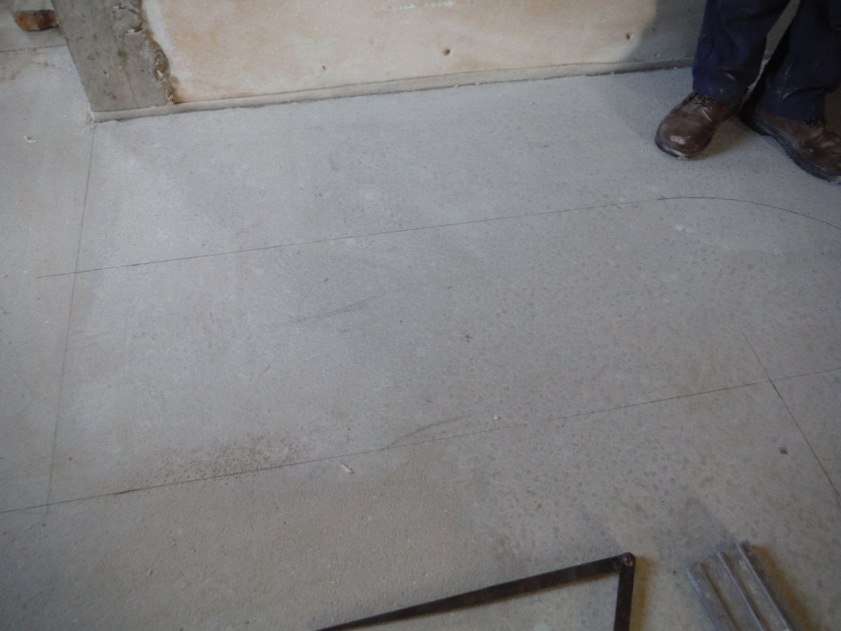 Traçage au sol d'un escalier en béton!